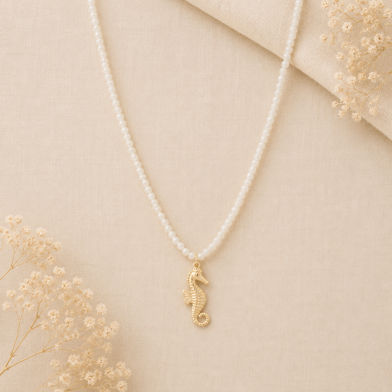 Coastal Seahorse Beaded Necklace
