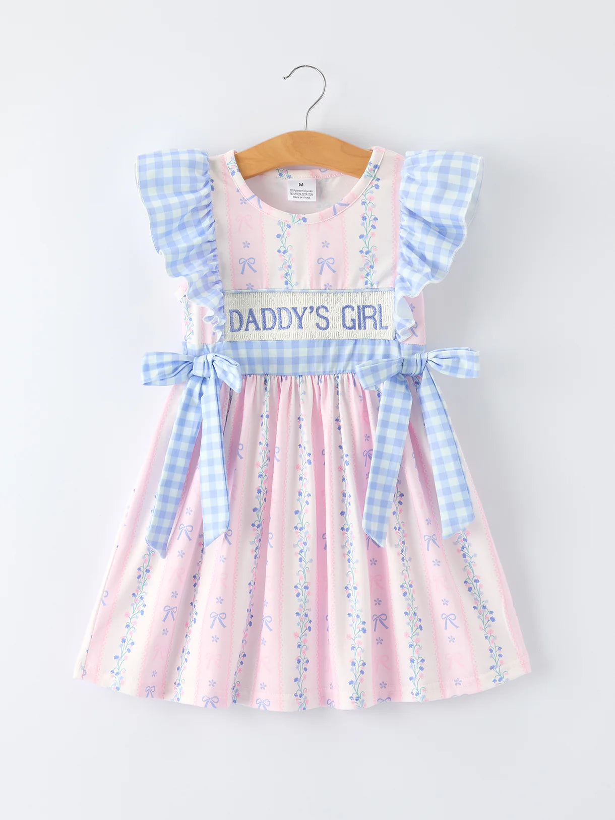 Daddy’s Girl Smocked Ribbon Bow Dress