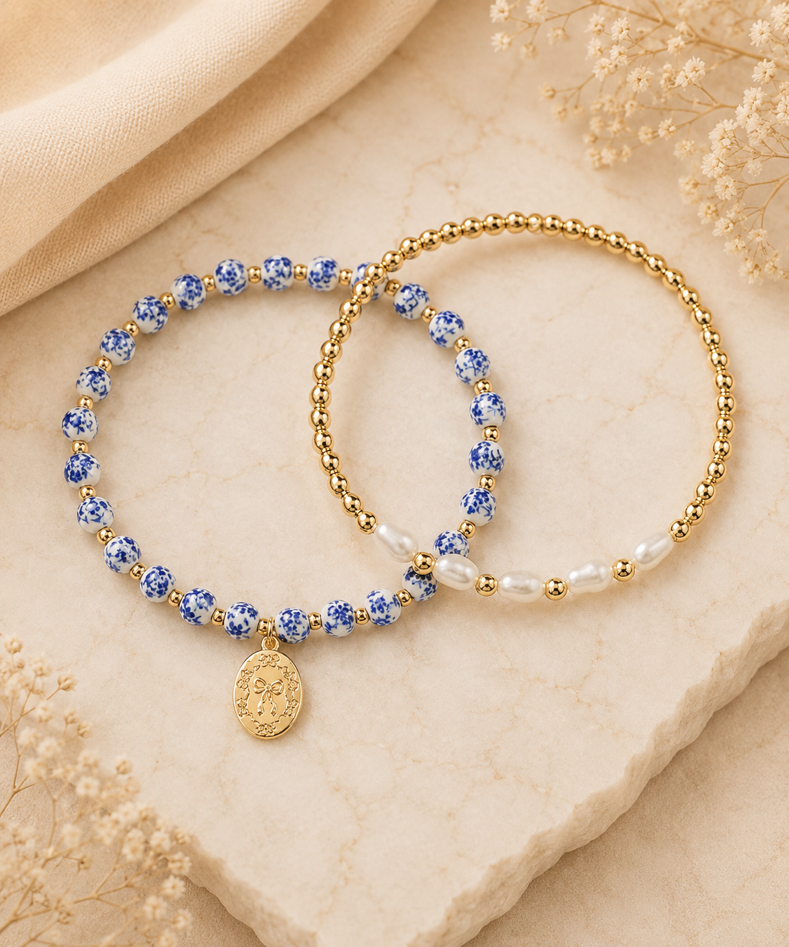 Coastal Pearl Bracelet Set