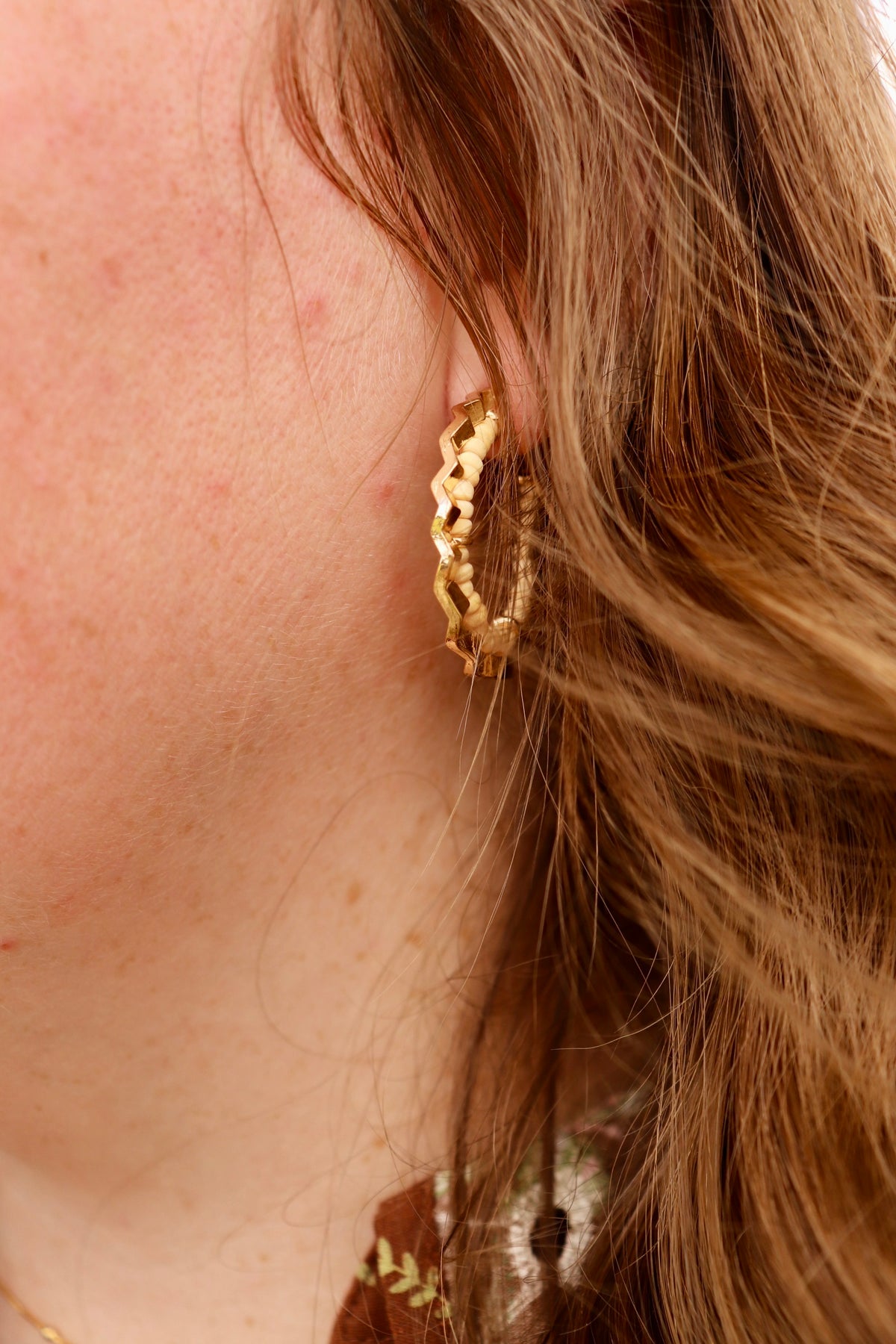 Golden Sand Hoop Earrings
