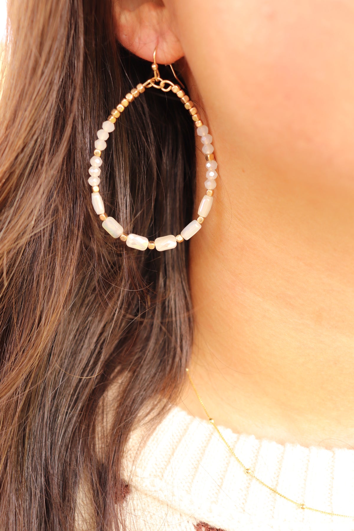 Golden Pearl Teardrop Earrings