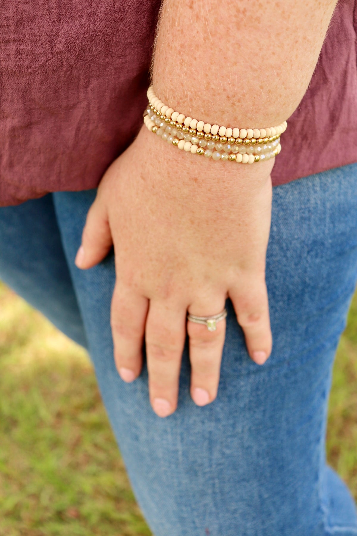 Neutral Luxe Layered Bracelet Set