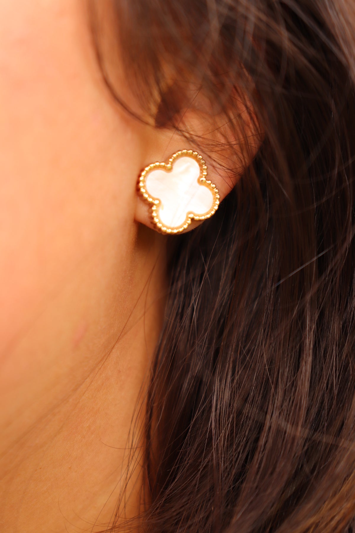 Golden Clover Stud Earrings