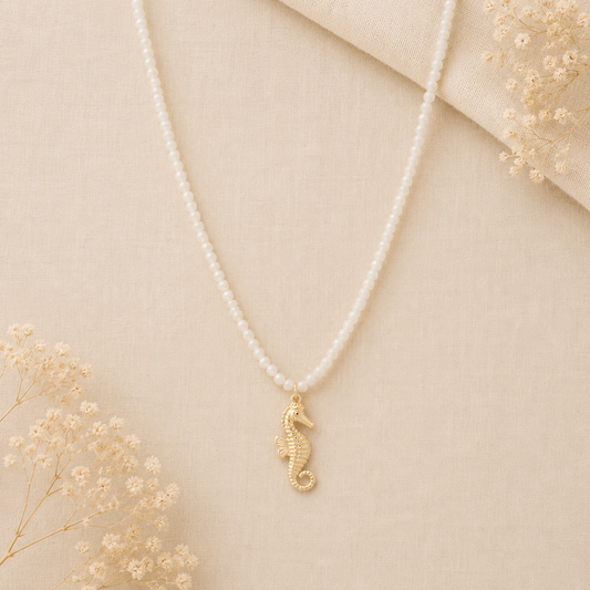 Coastal Seahorse Beaded Necklace