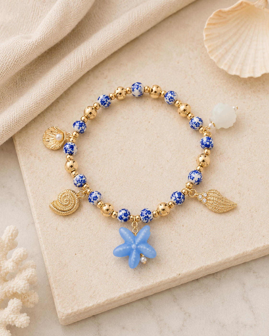 Coastal Charm Beaded Bracelet