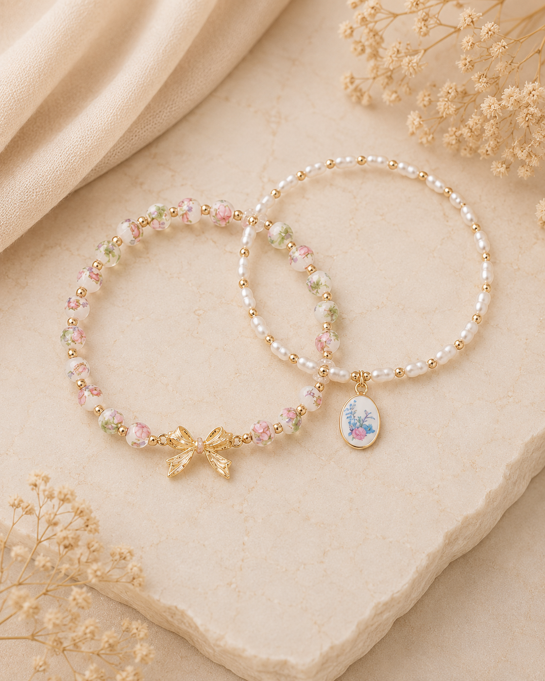 Vintage Bloom Bracelet Set