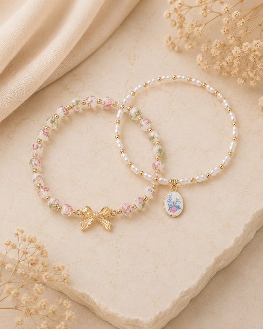 Vintage Bloom Bracelet Set