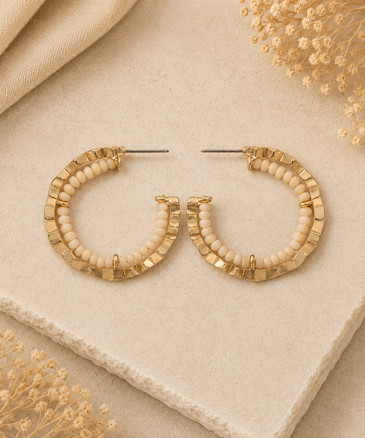 Golden Sand Hoop Earrings