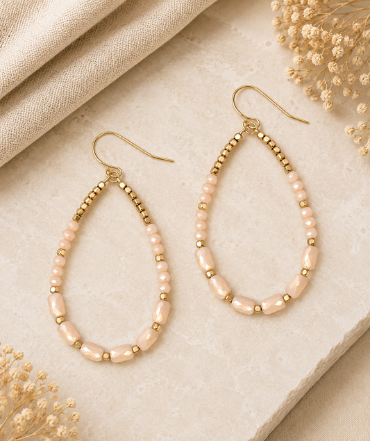 Blush Glow Teardrop Earrings
