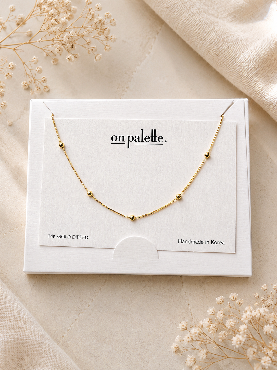 Dainty Beaded Gold Necklace