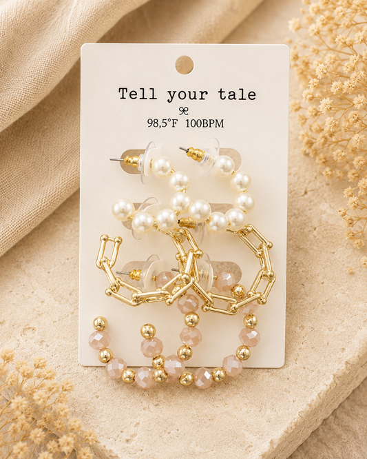 Blush & Gold Earring Set