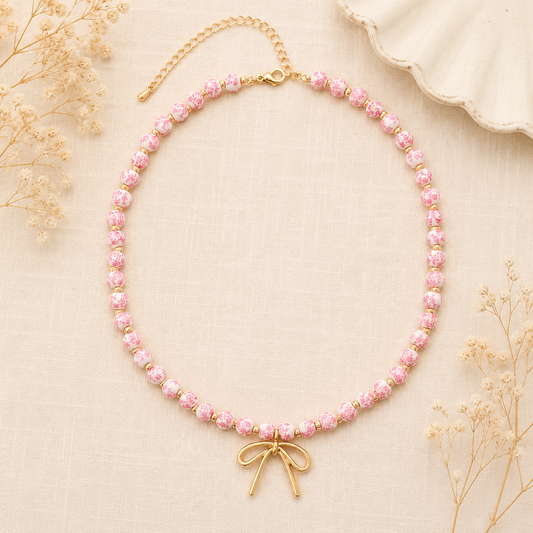 Blushing Bow Necklace