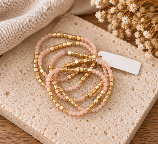 The Blushing Gold Bracelet Stack