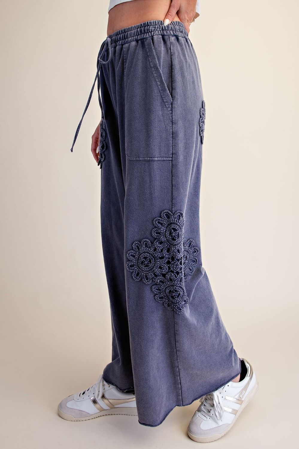 Vintage Charm Crochet Wide Leg Pants