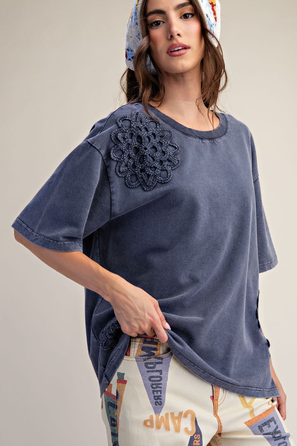 Vintage Charm Crochet Tee
