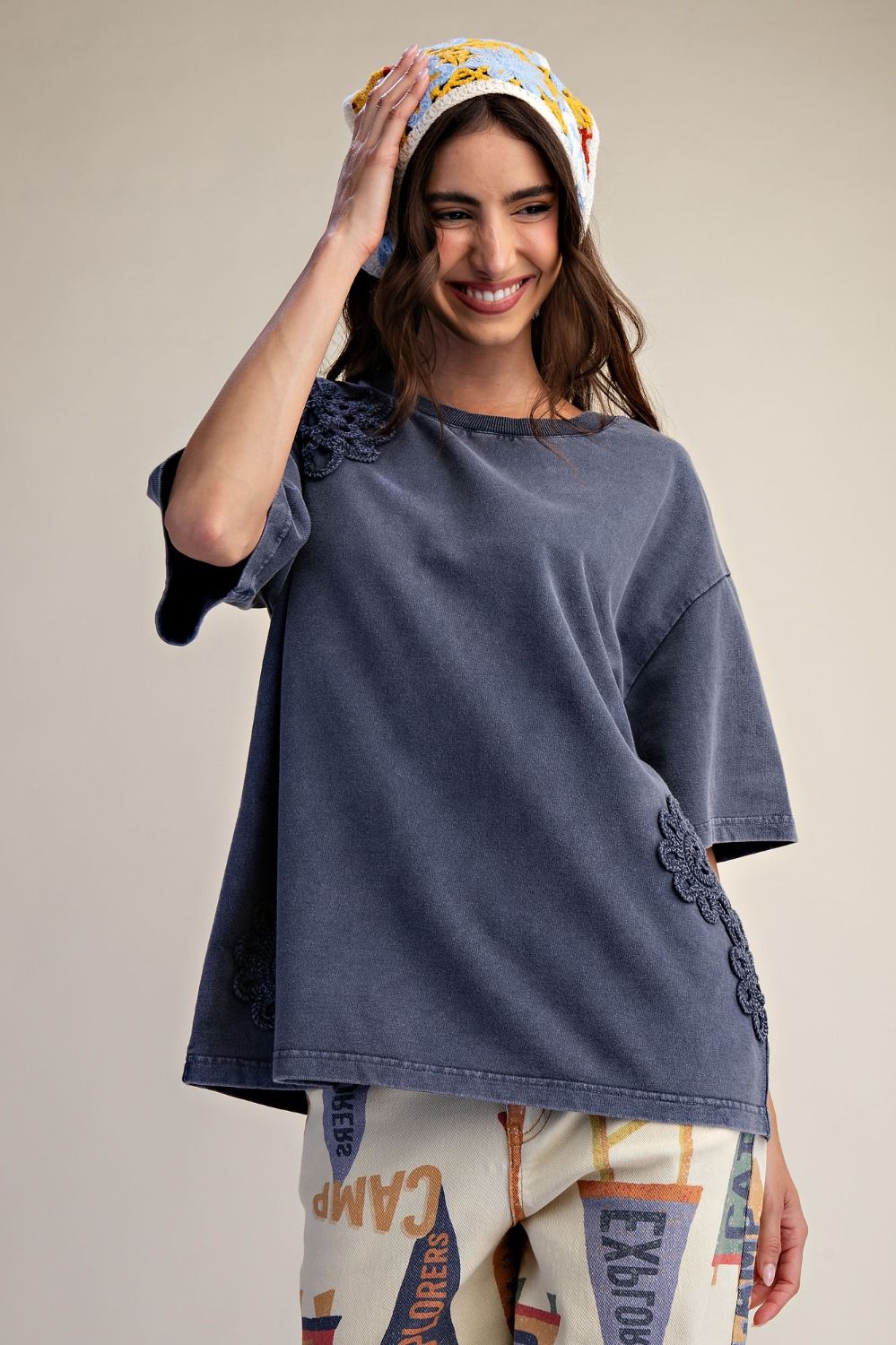Vintage Charm Crochet Tee