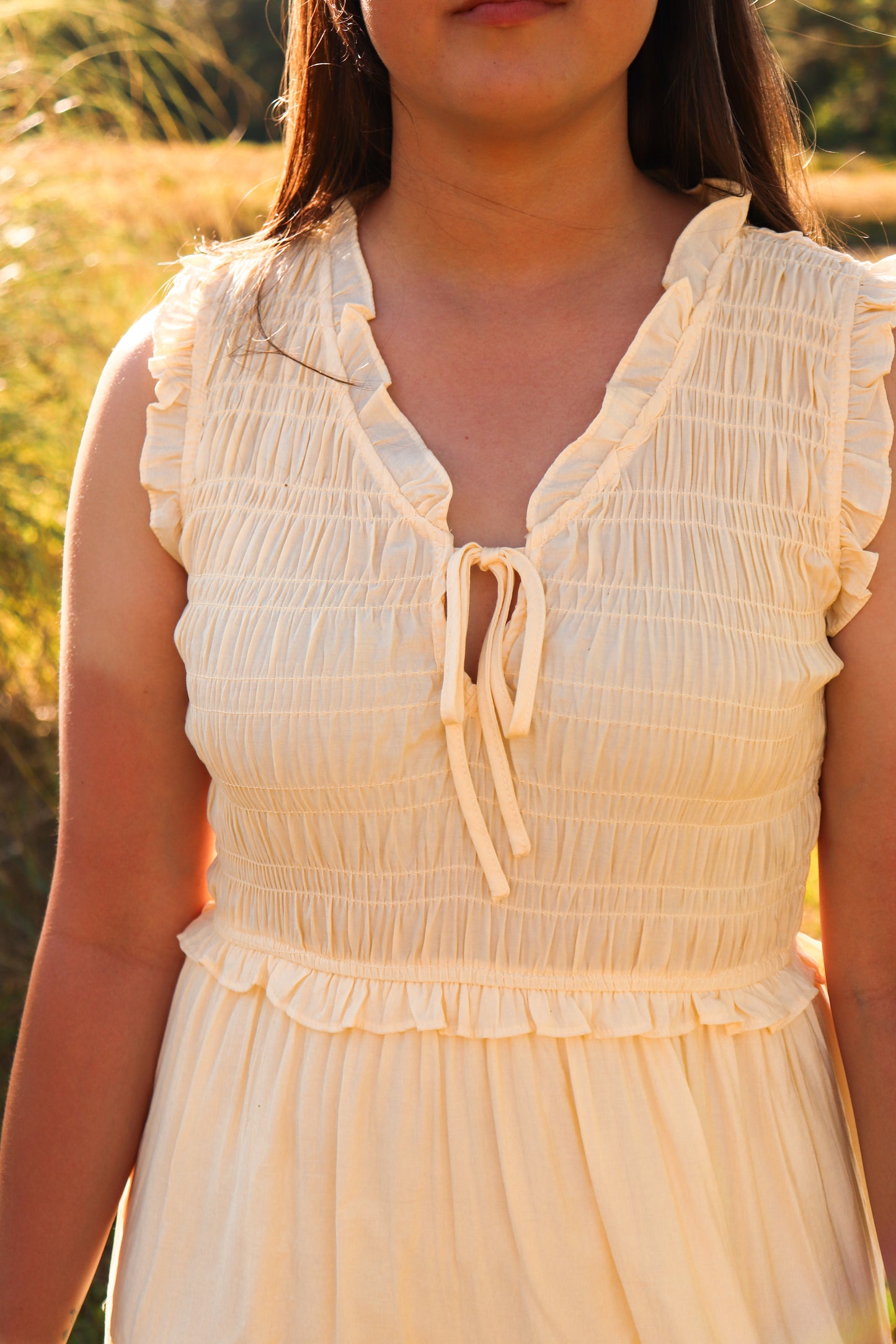 Buttercup Breeze Tiered Midi Dress