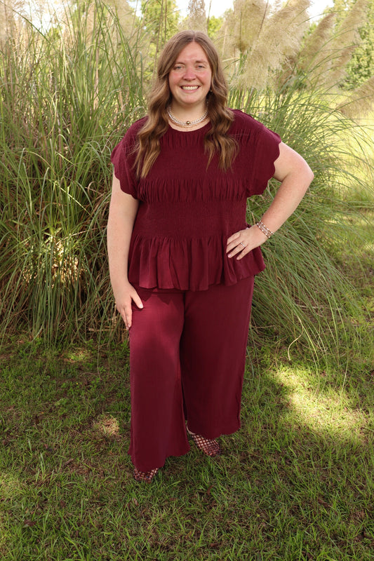 The Burgundy Bliss Pants Set