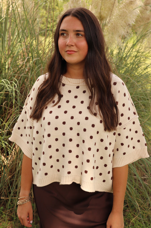 The Cocoa Dot Knit Top