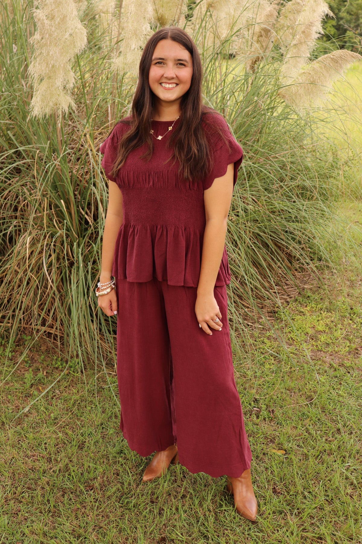 The Burgundy Bliss Pants Set