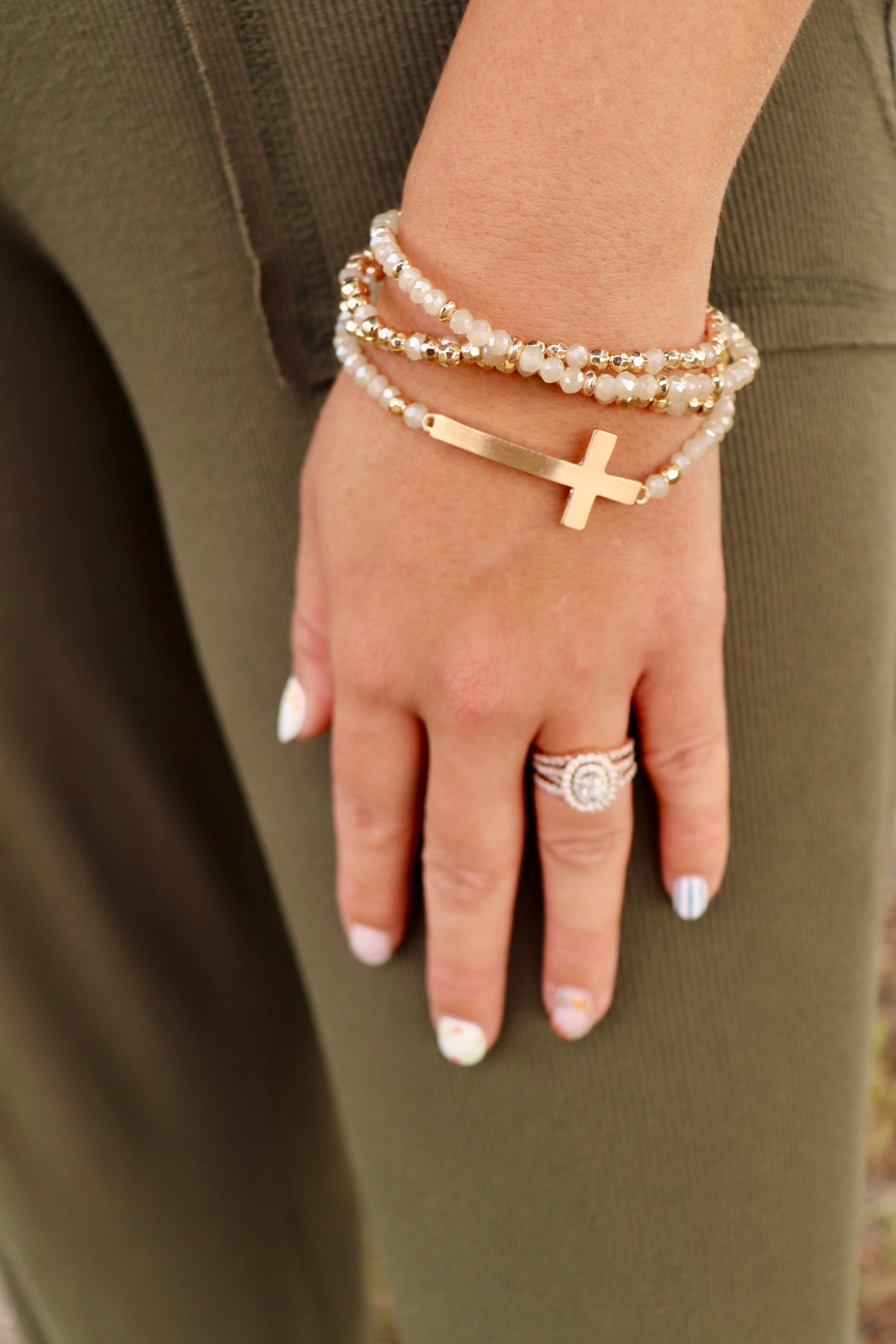 Faith & Grace Beaded Cross Bracelet Set