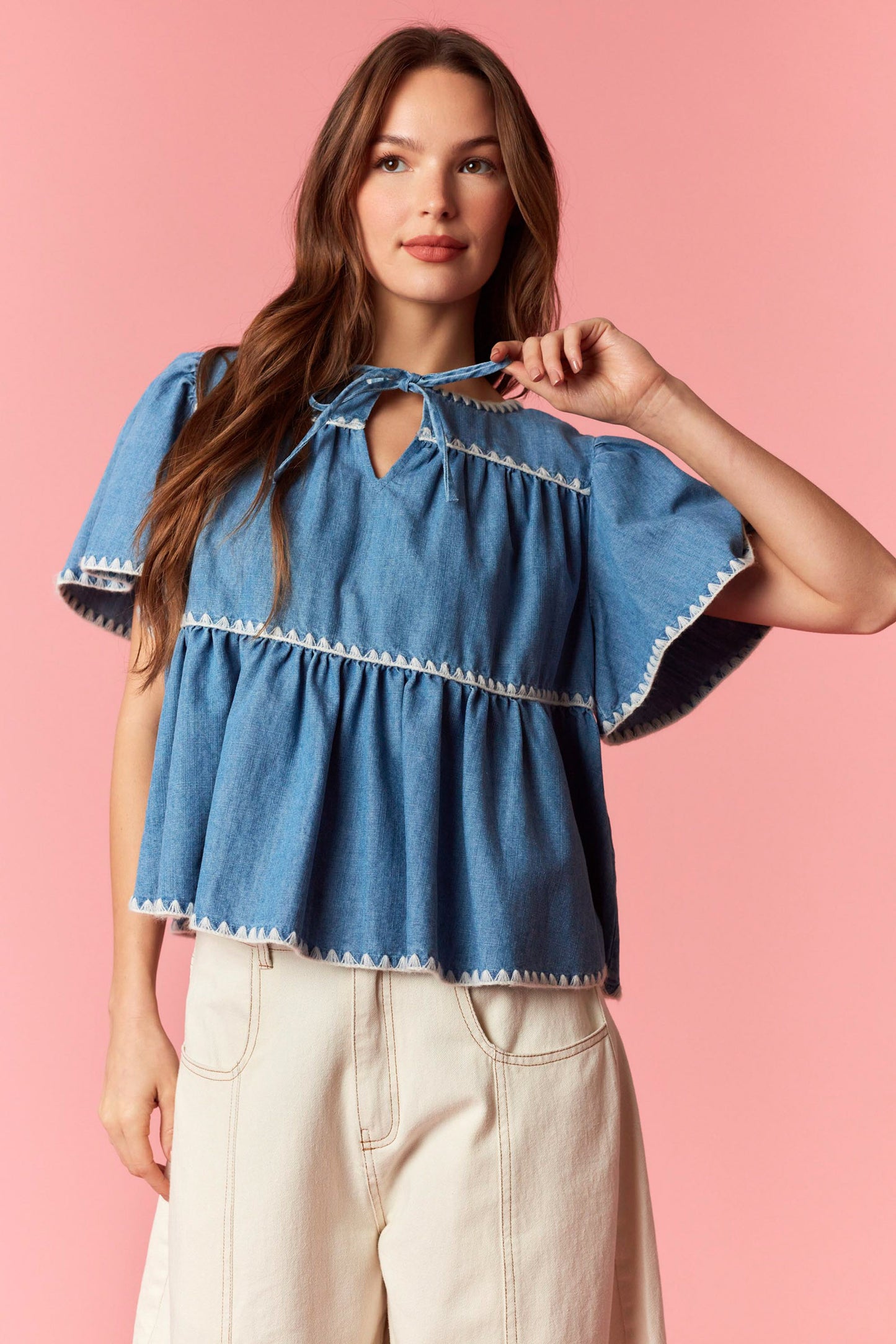 Bluebell Breeze Babydoll Top