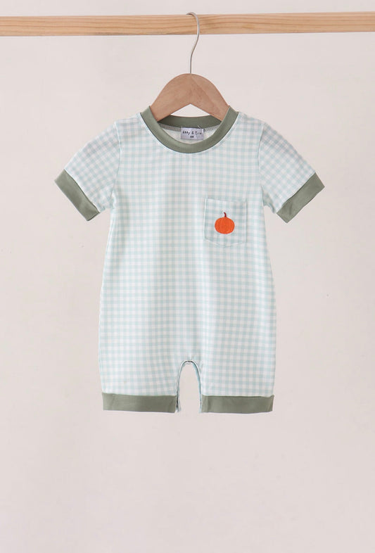 Little Pumpkin Gingham Romper